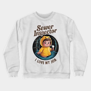 Brave Sewer Inspector Child in Vibrant Raincoat Crewneck Sweatshirt